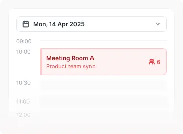 Desk and room booking calendar